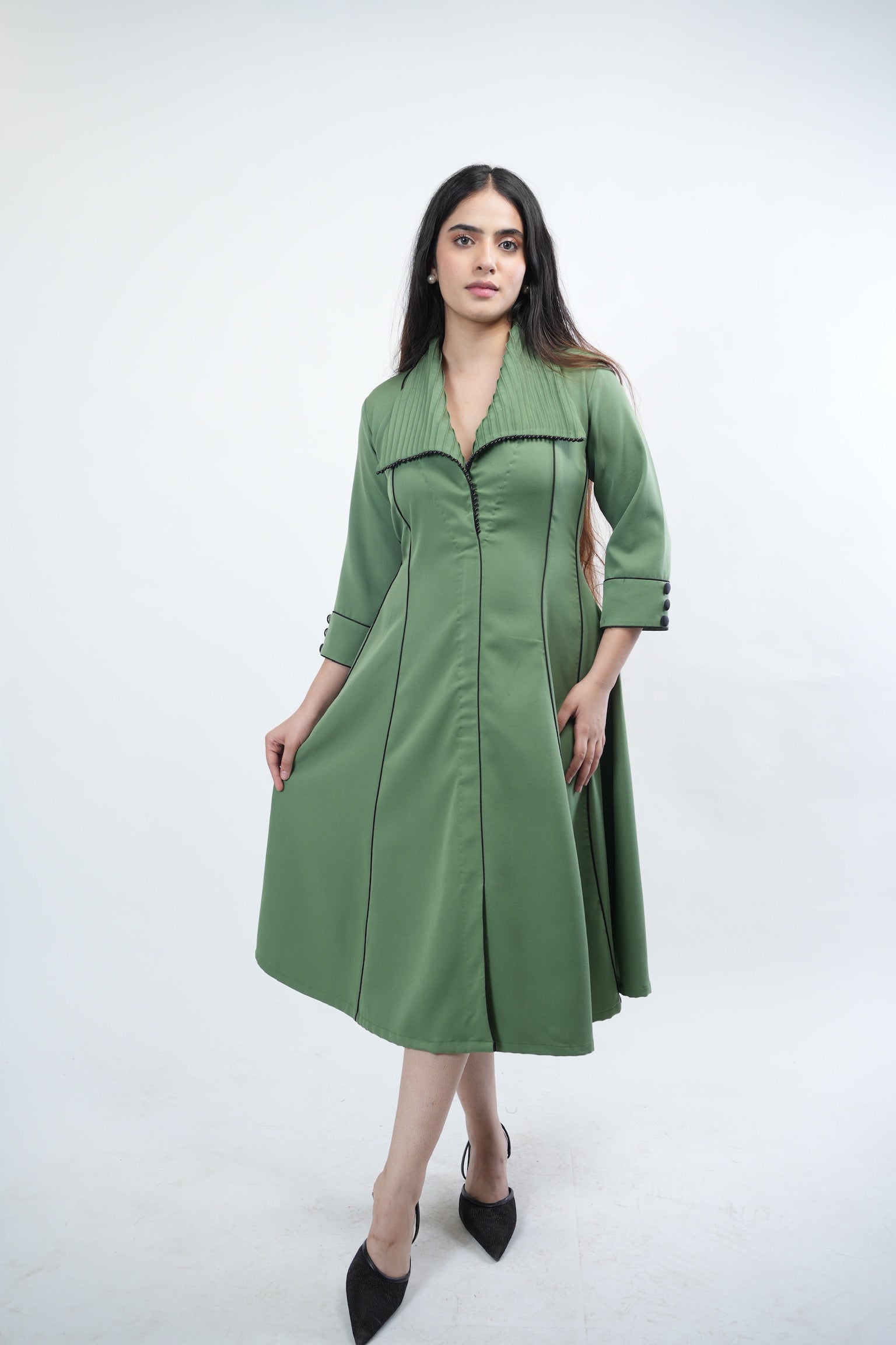 Olive Line Dress
